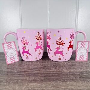 NEW Peppermint & Pine Reindeer Merry-Go-Round Christmas Mugs